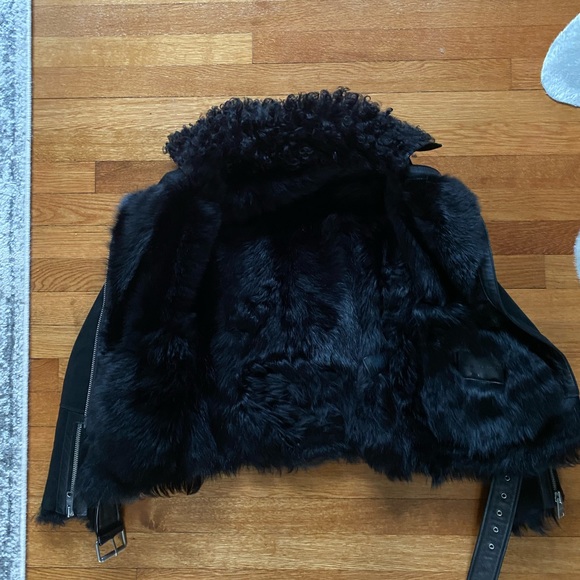Allsaints Shearling Sheepskin Fur Jacket - Picture 3 of 8